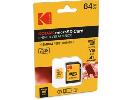 KODAK mSD 64GB UHS-I U1/V10/C10 Y/R/B Card+Adapter